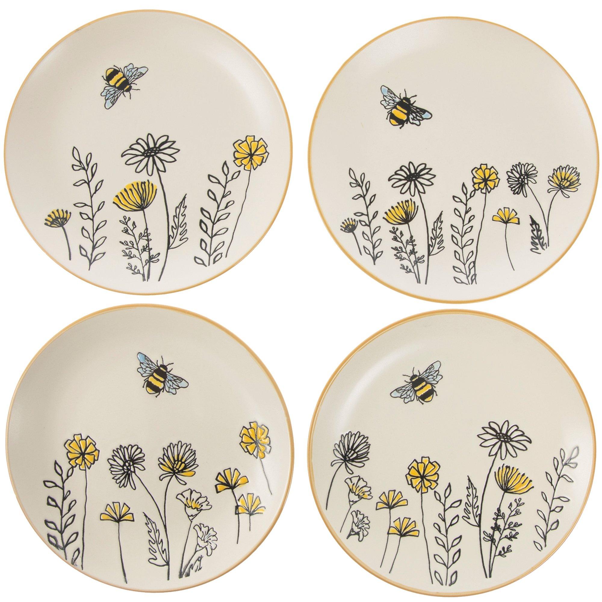 Bumblebee & Flowers Appetizer Plates