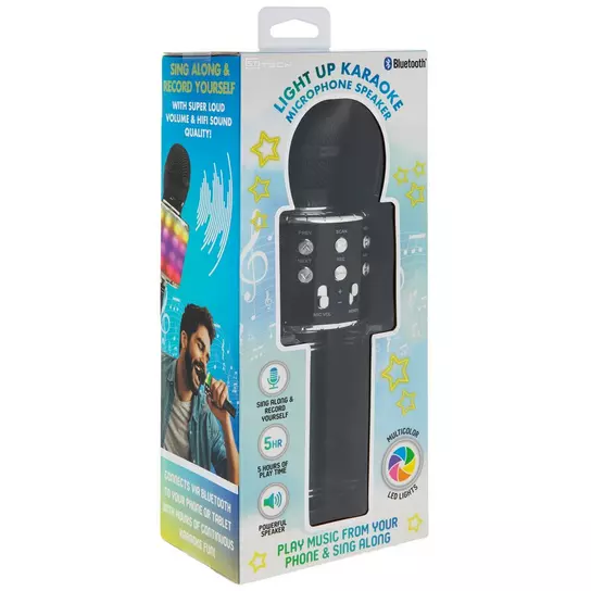 Mainstream SourceA Wireless Bluetooth Karaoke Microphone - Handheld 4-in-1  Portable Microphone for Parties, Karaoke, Music, & Re