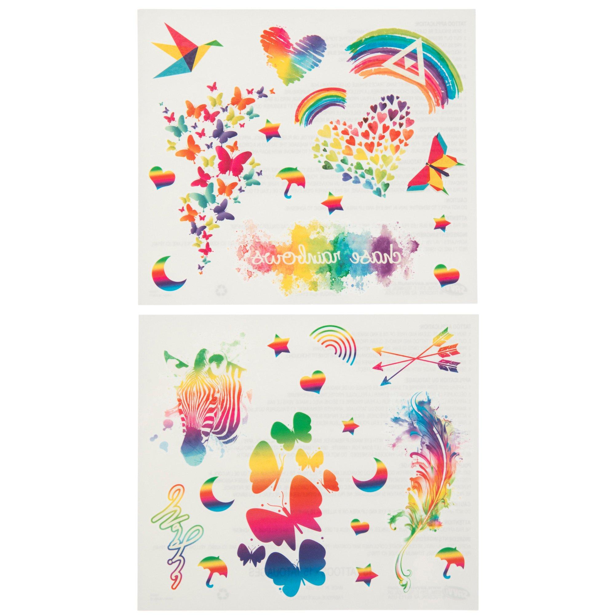 Rainbow Watercolor Temporary Tattoos Hobby Lobby 2348548