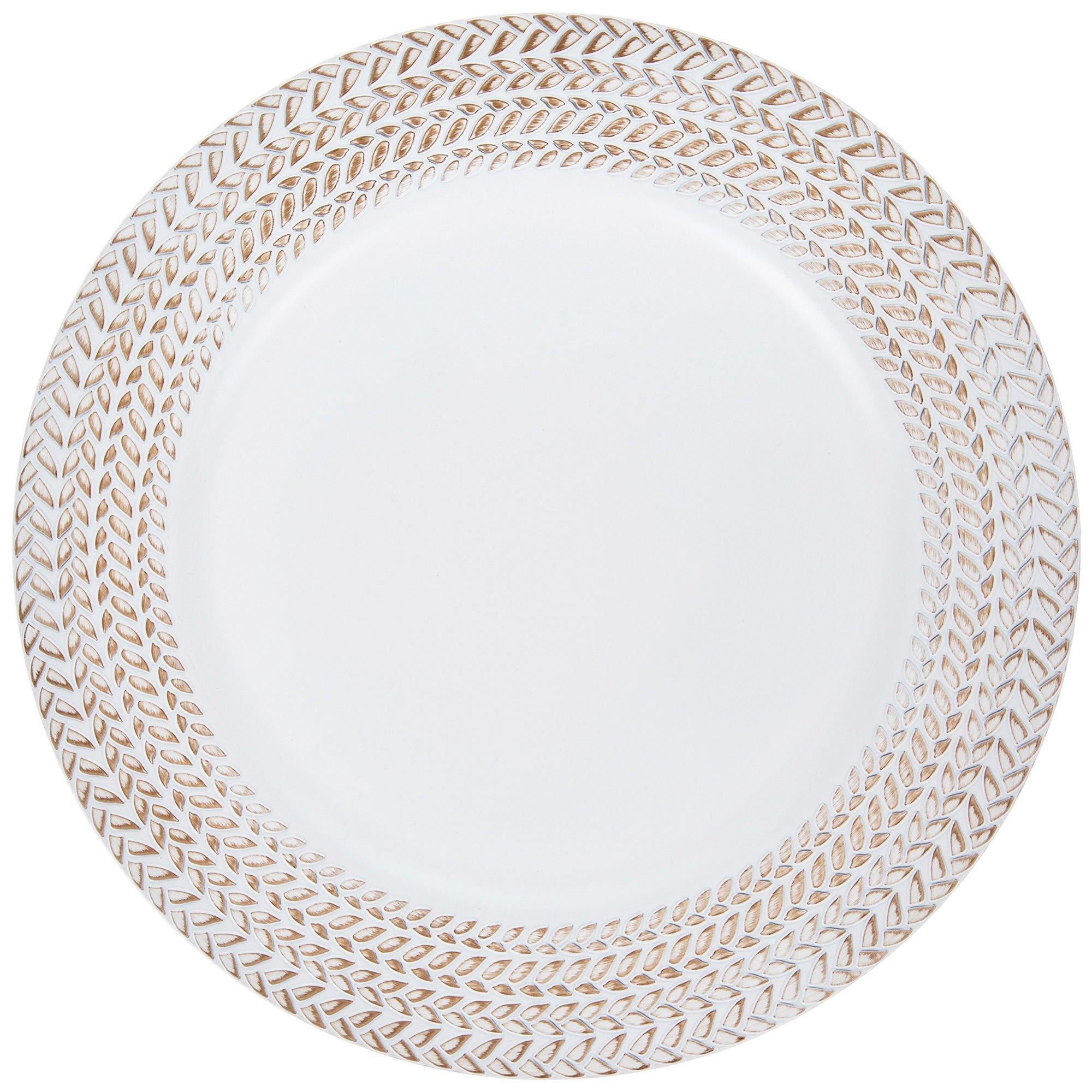 White Geometric Charger Plate Hobby Lobby 2348753