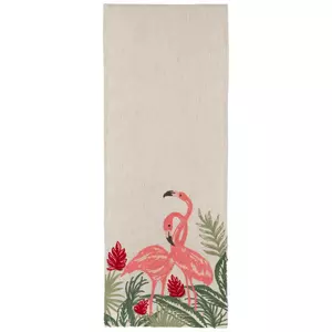 Embroidered Flamingos Table Runner