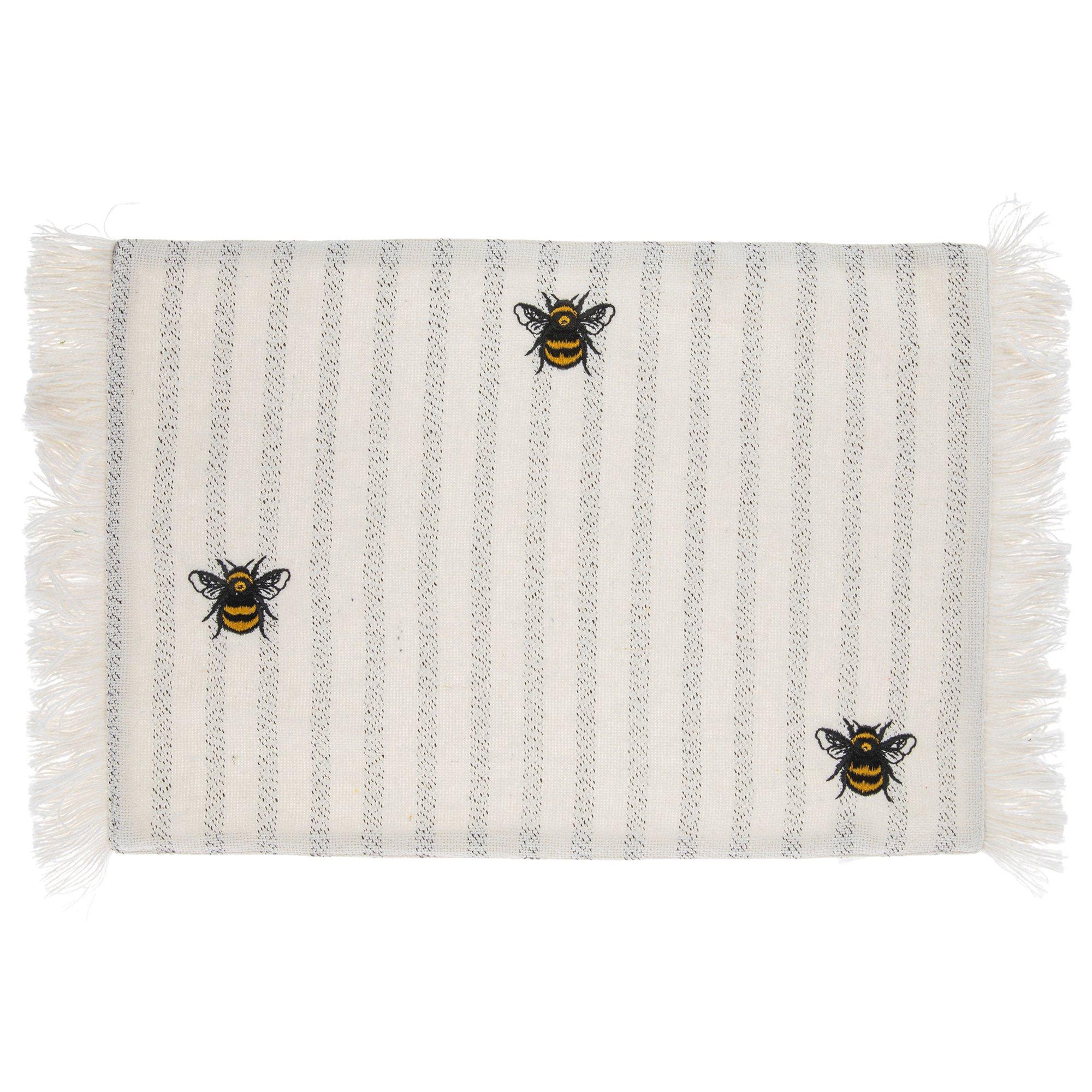 Embroidered Bees Striped Placemat Hobby Lobby 2349934