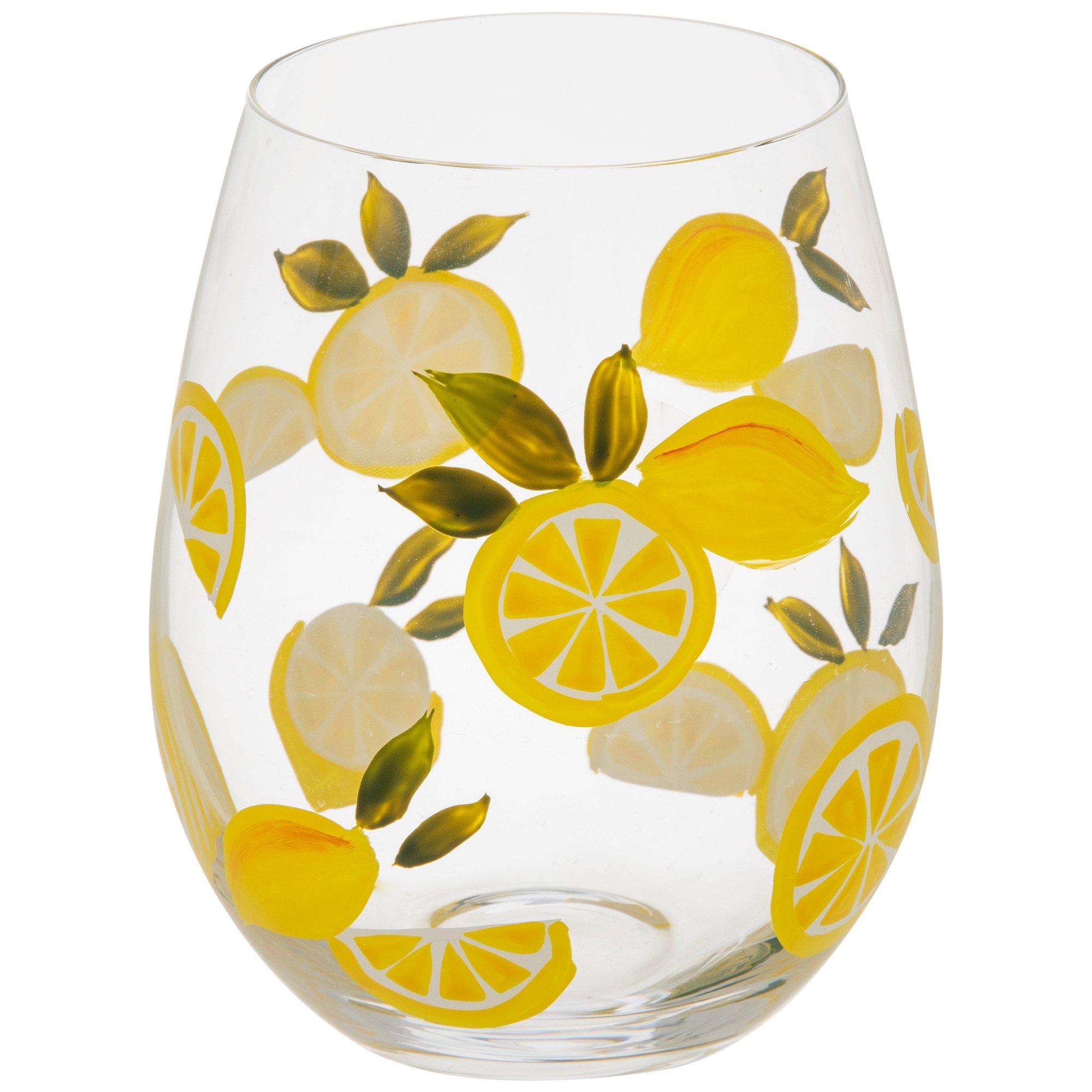 Hand-Painted Lemons Stemless Glass | Hobby Lobby | 2350304