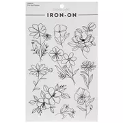 Floral Outline Iron-On Appliques
