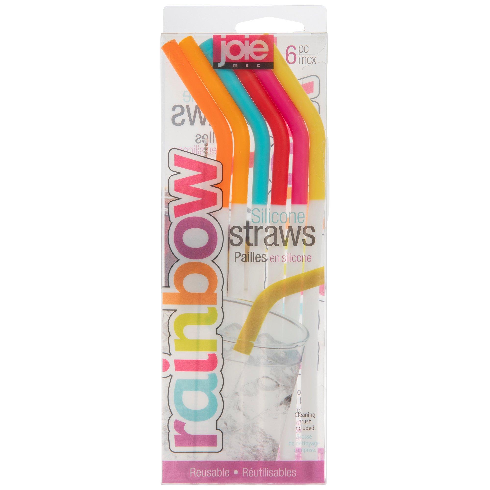 Rainbow TwoToned Silicone Straws Hobby Lobby 2355006