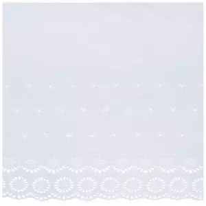 Embroidered Flower Scalloped Cotton Fabric