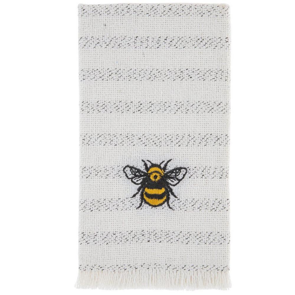 Embroidered Bees Striped Napkin