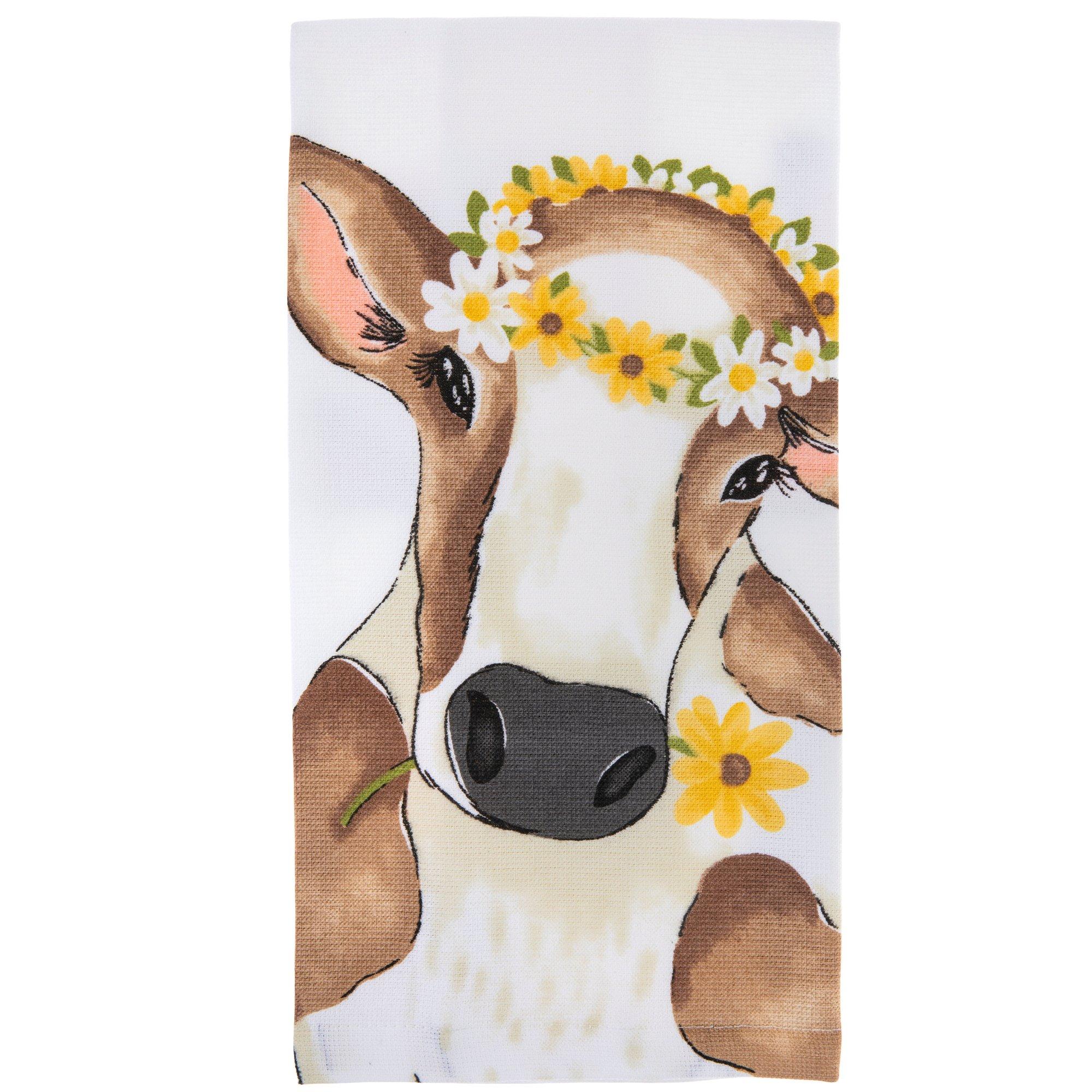 Cow With Flowers Kitchen Towel Hobby Lobby 2357077