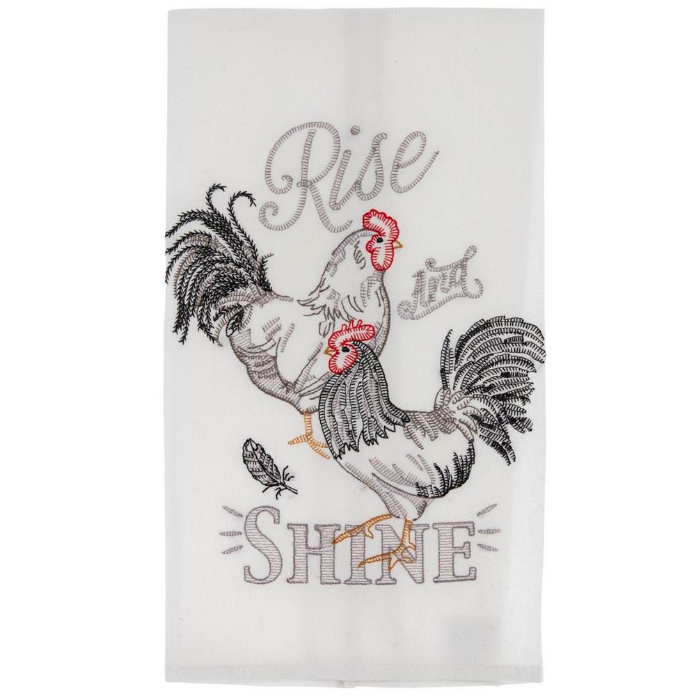 Rise And Shine Embroidered Kitchen Towel
