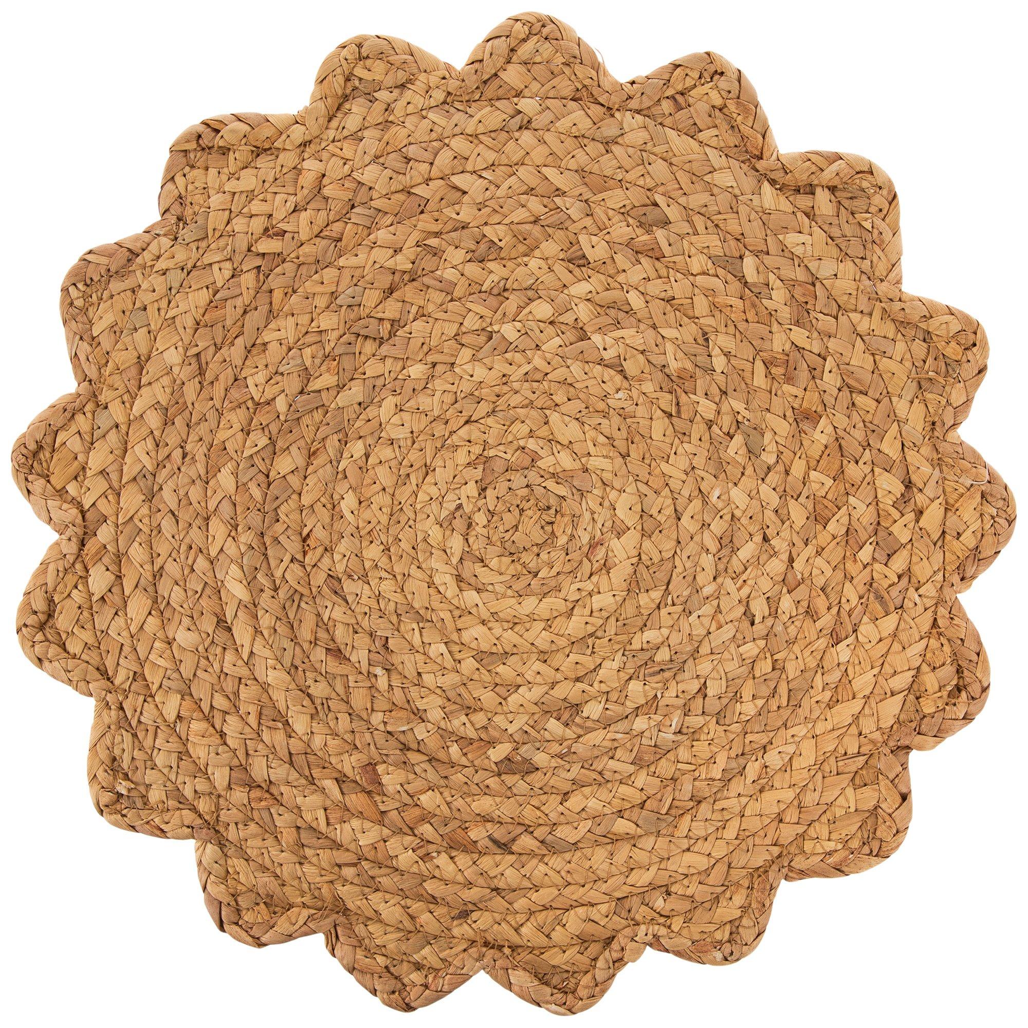 Natural Round Flower Woven Placemat 