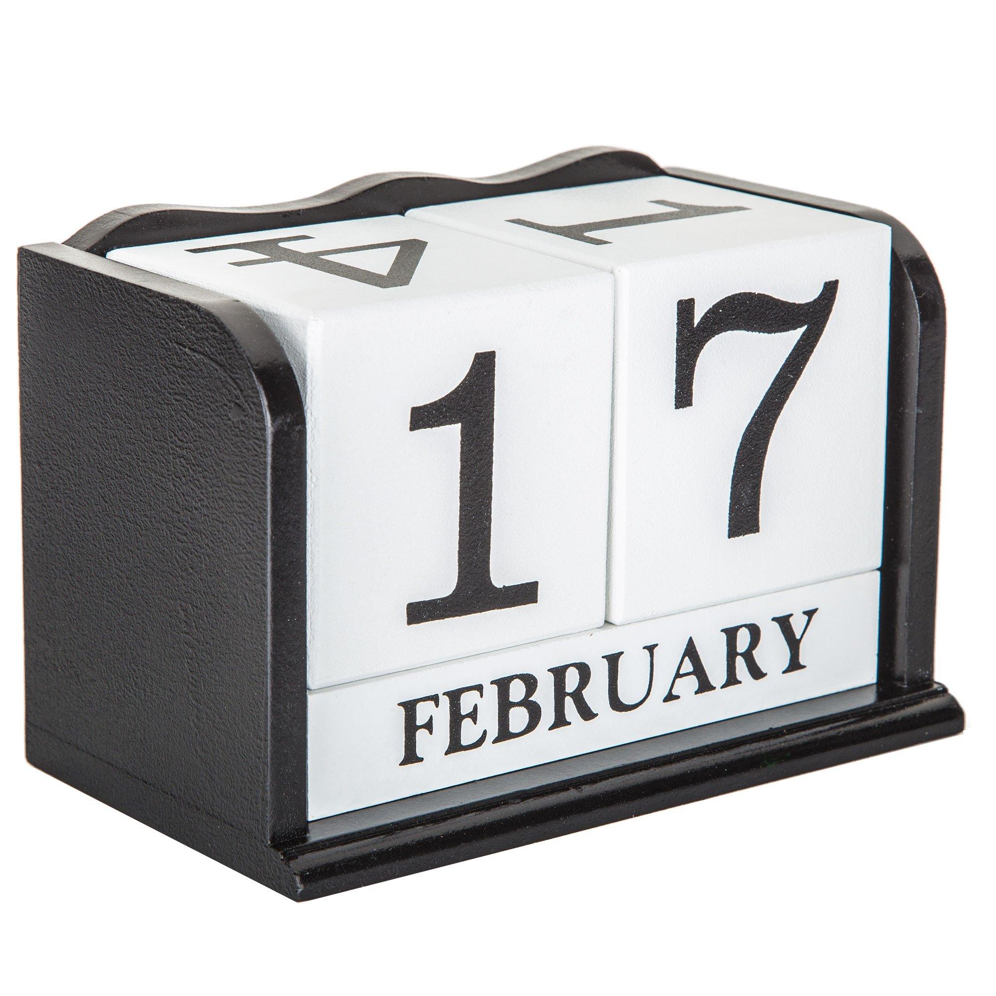 Black & White Wood Calendar Block Decor Hobby Lobby 235986