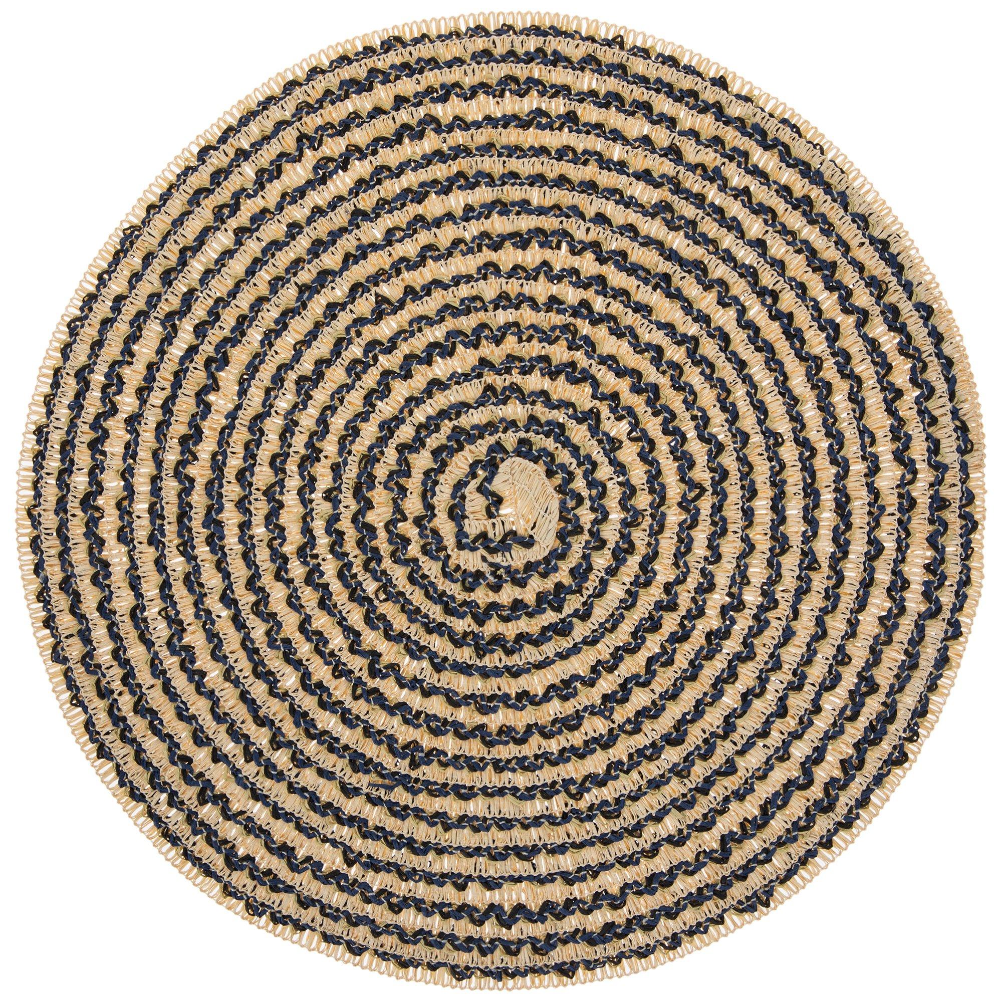 Beige & Blue Round Woven Place Mat Hobby Lobby 2361251