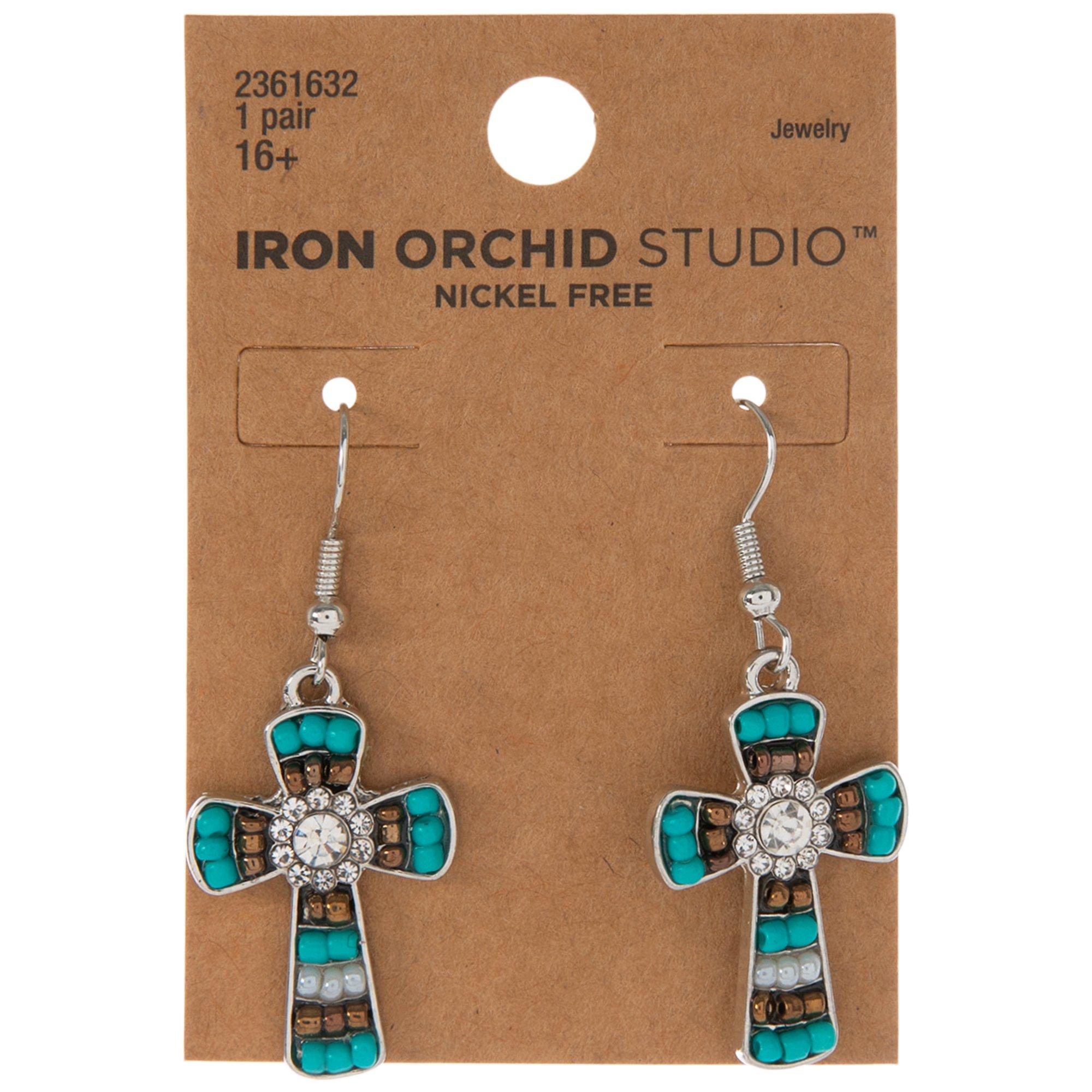 【HYERES LOR】24SS★ H Subni SV(C) Cross One Touch Earrings 2361632-81168385-04102024-IMGSET