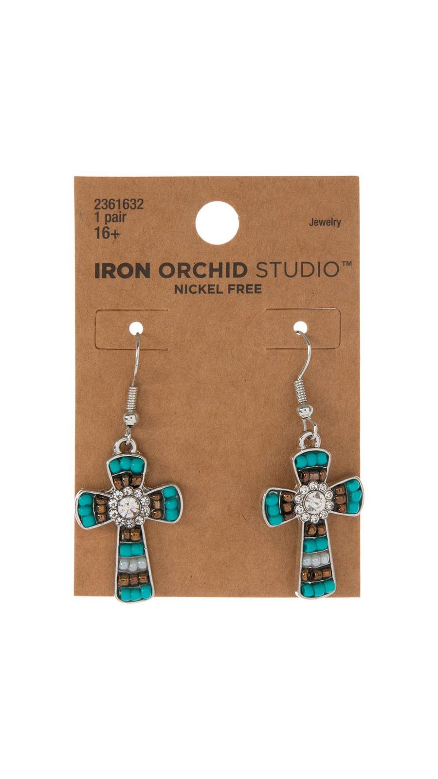 【HYERES LOR】24SS★ H Subni SV(C) Cross One Touch Earrings 2361632-81168385-04102024-