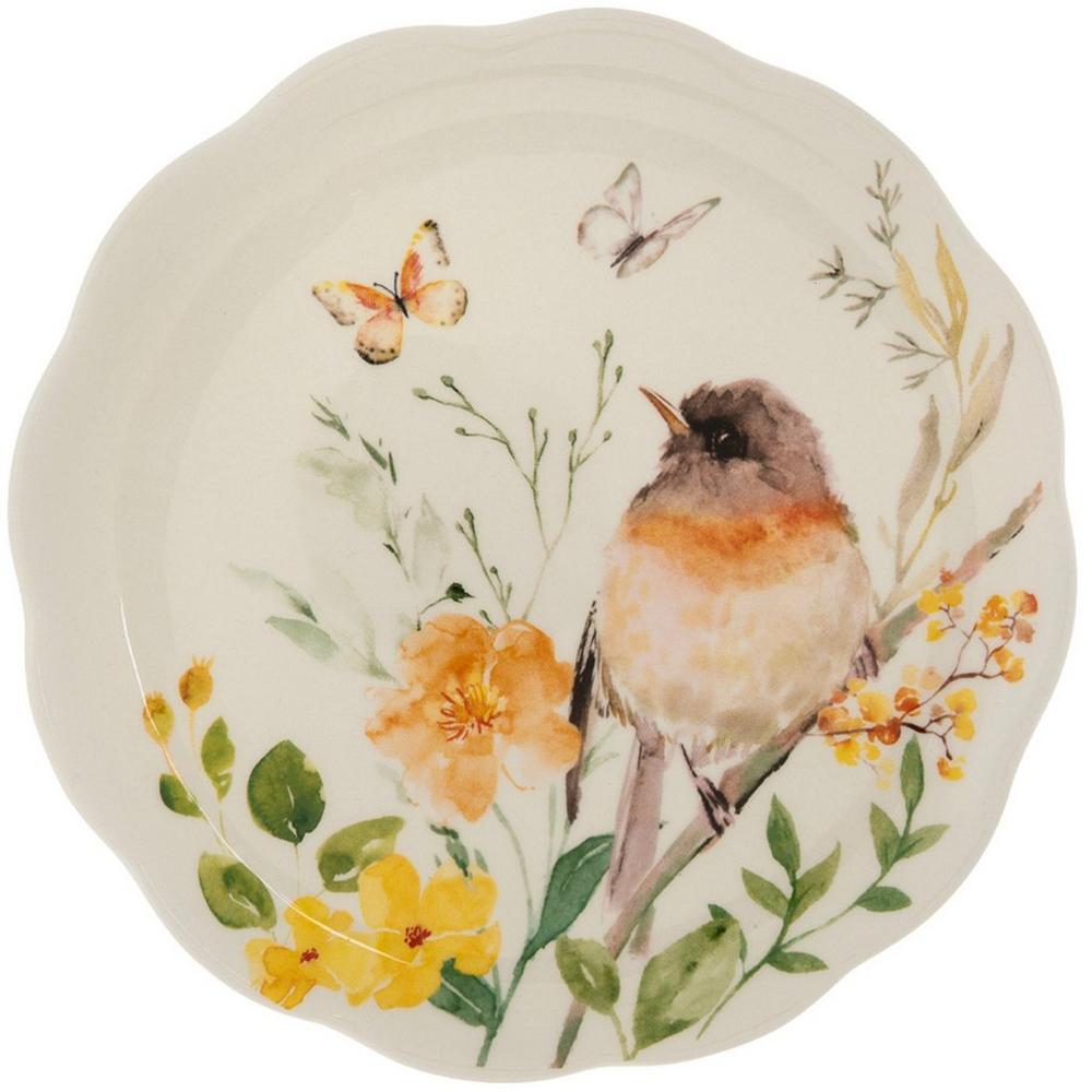 Birds & Flowers Ceramic Plate