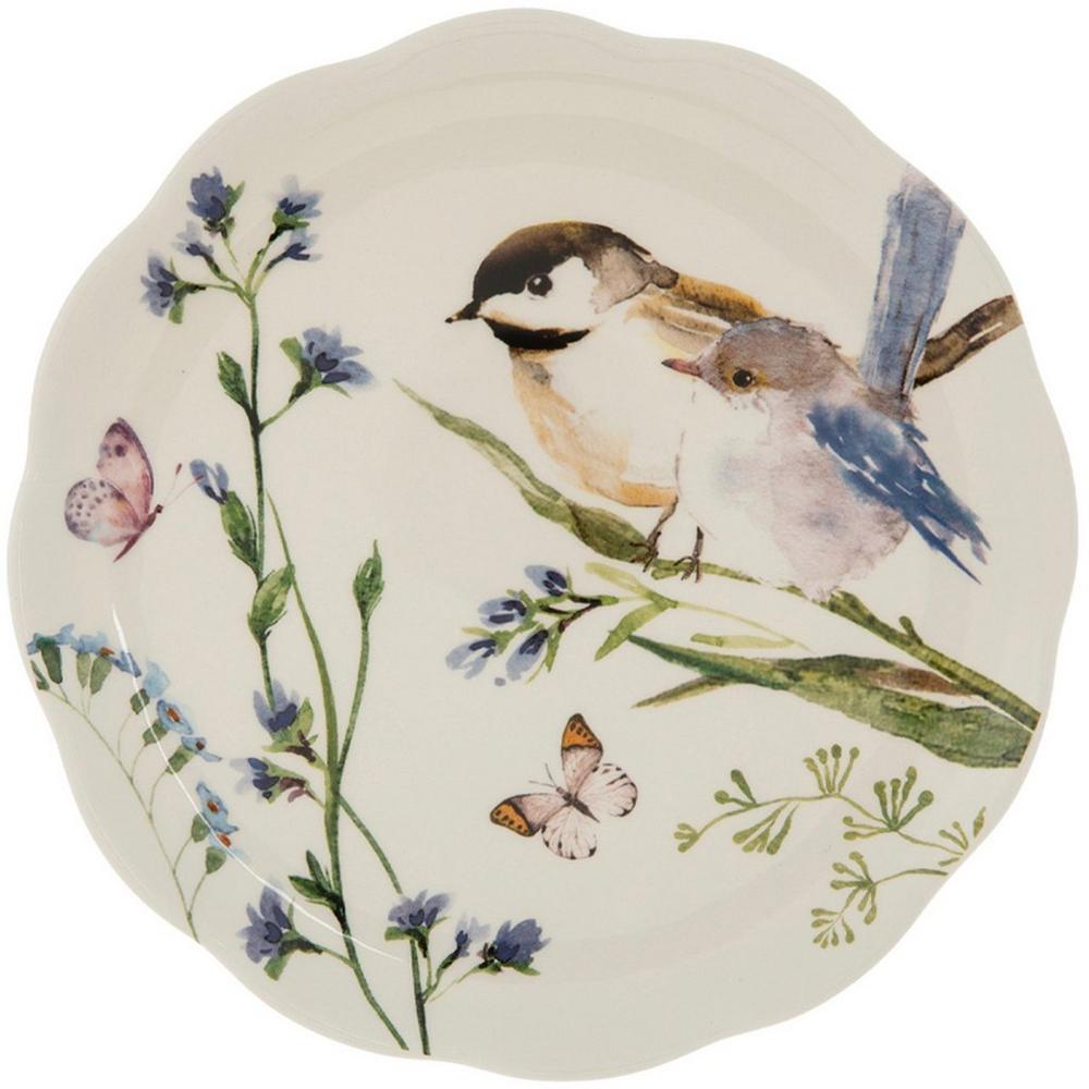 Birds & Flowers Ceramic Plate