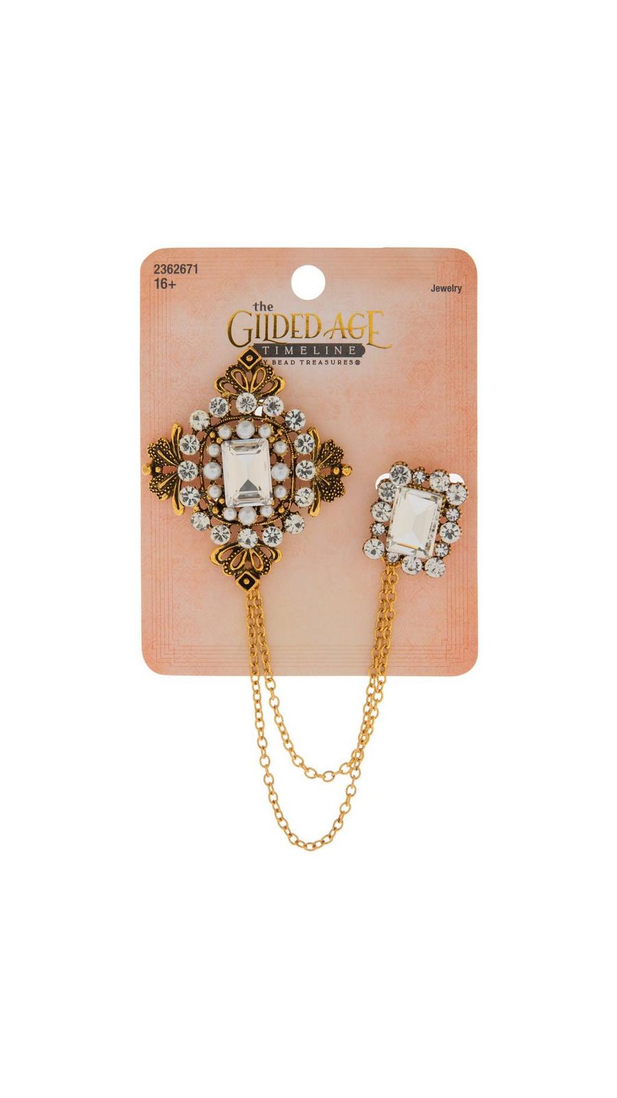 Vintage Rhinestone & Plastic Pearl Tassel Brooch | Hobby