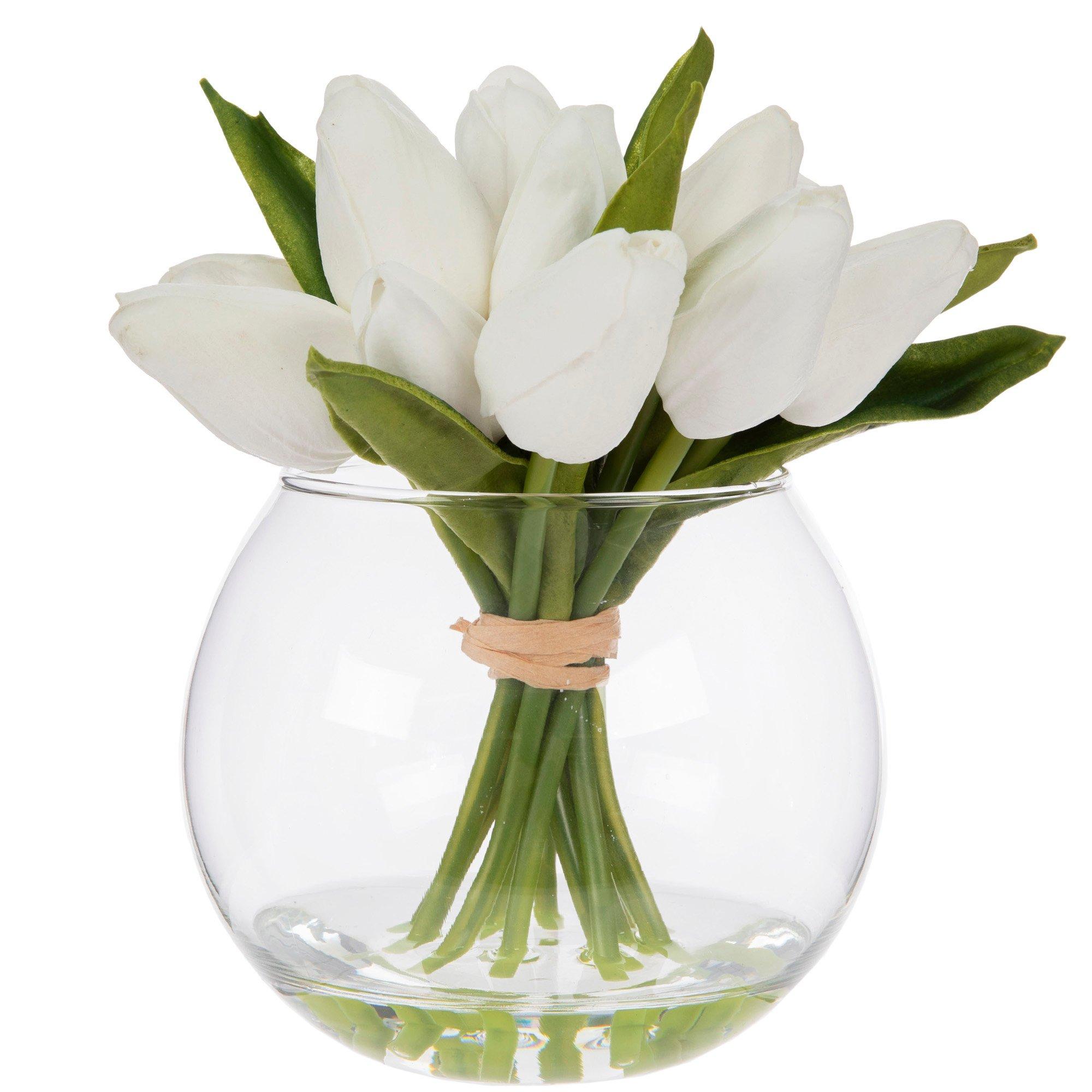White Tulips In A Glass Vase Hobby Lobby 2363372