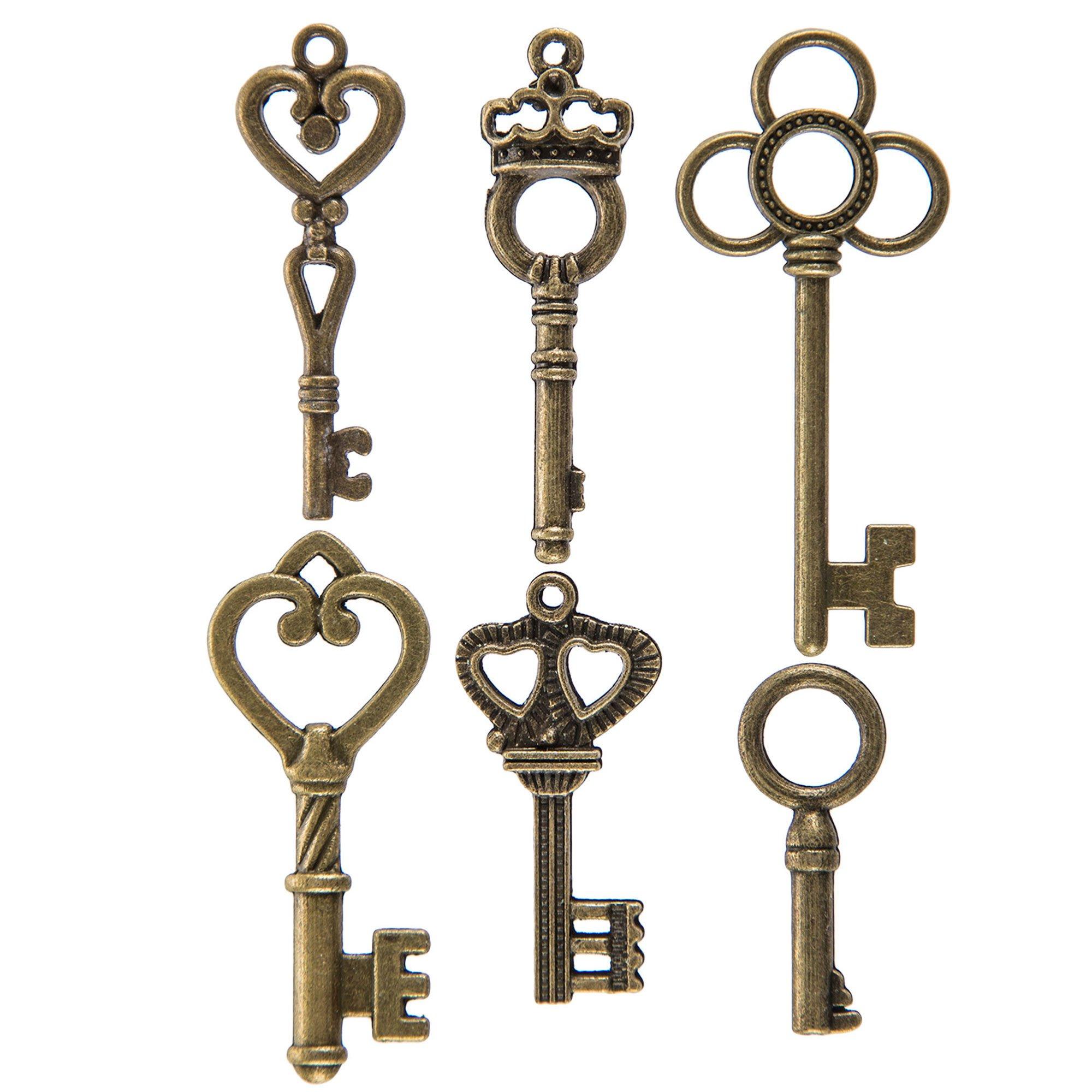 Vintage keys. Antique ornamental safe key, old and modern keys classic By  WinWin_artlab
