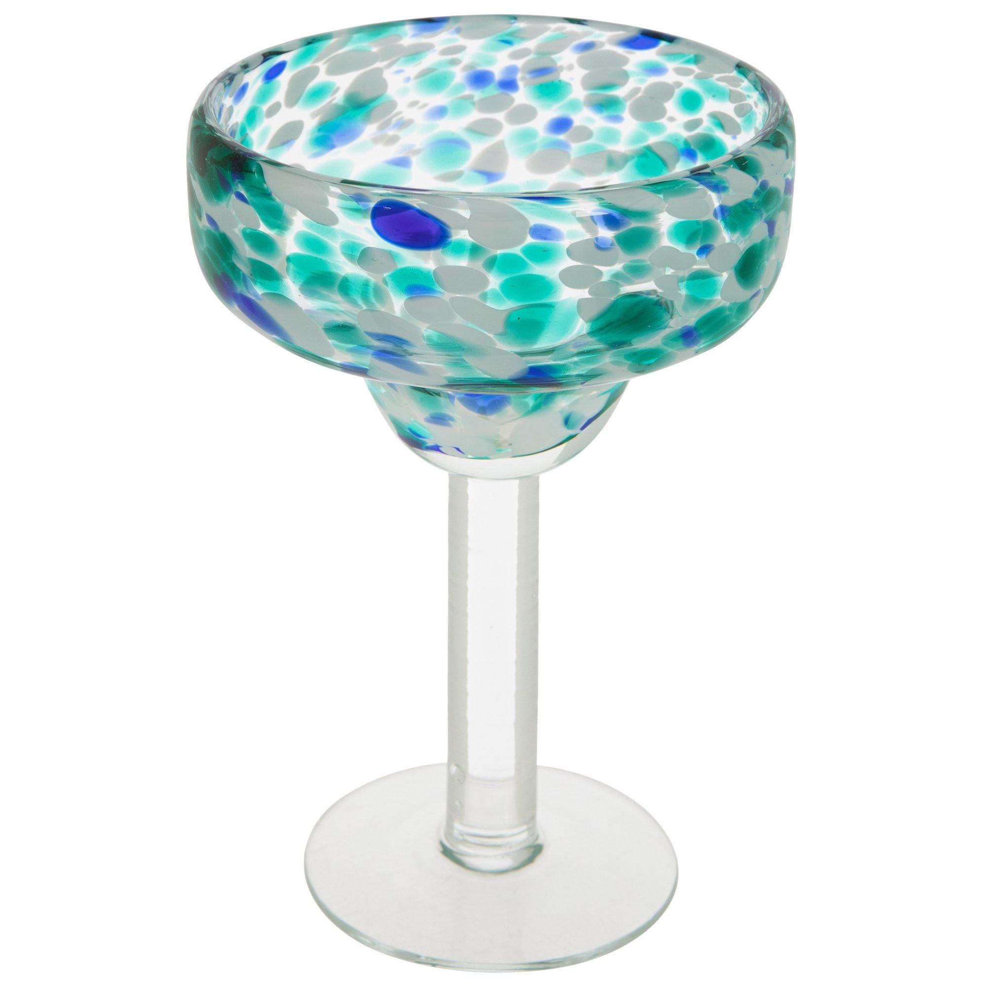 Sea Blue Confetti Stemmed Glass | Hobby Lobby | 2363505