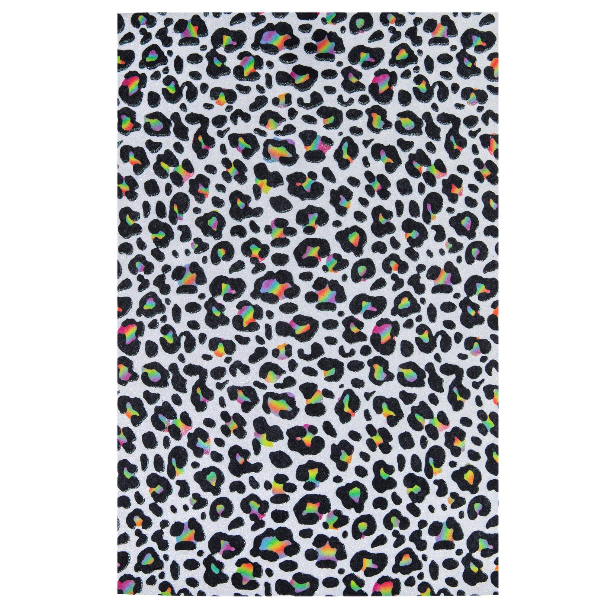 Rainbow Leopard Print Glitter Felt Sheet | Hobby Lobby | 2367829