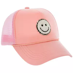 Fuzzy Smiley Face Trucker Hat