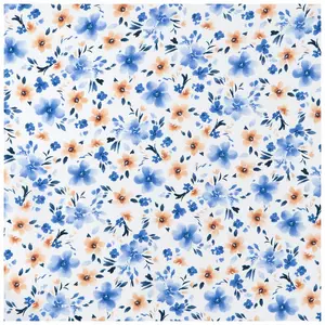 Blue & Beige Floral Fabric