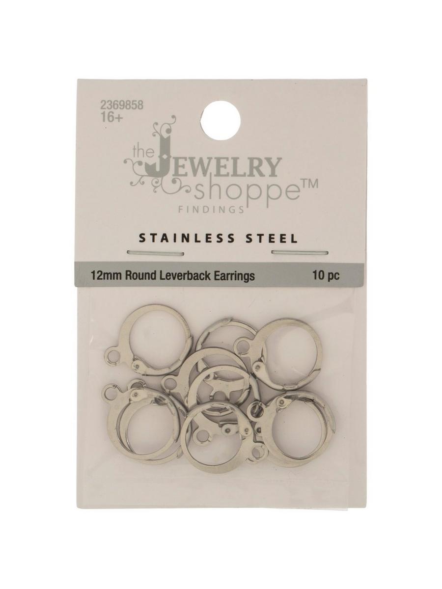 5 Pairs Silver & Gold Filled Round Leverback Earring Hooks - 14mm Huggie Style
