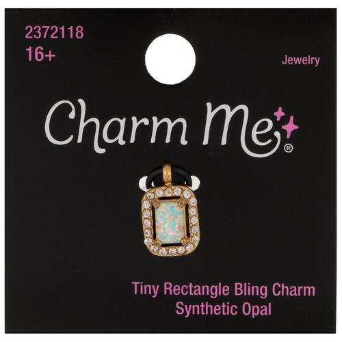 Tiny Opal Rectangle Charm