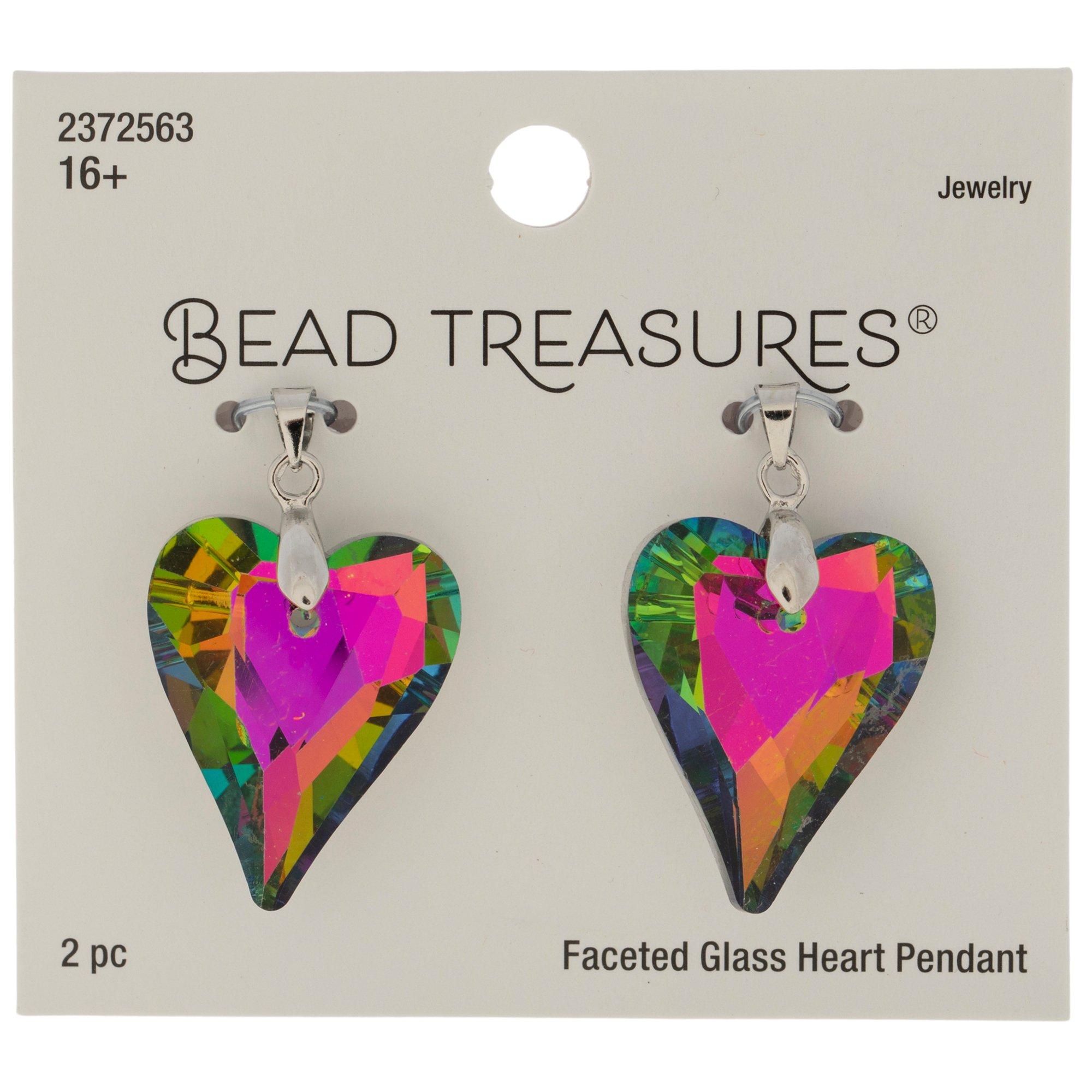 Faceted Glass Heart Pendants | Hobby Lobby | 2372563