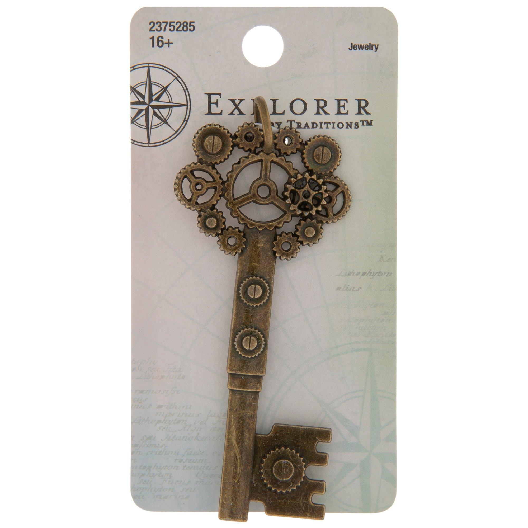 Steampunk Gear Key Metal Pendant | Hobby Lobby | 2375285