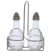 Glass Oil & Vinegar Bottles With Base