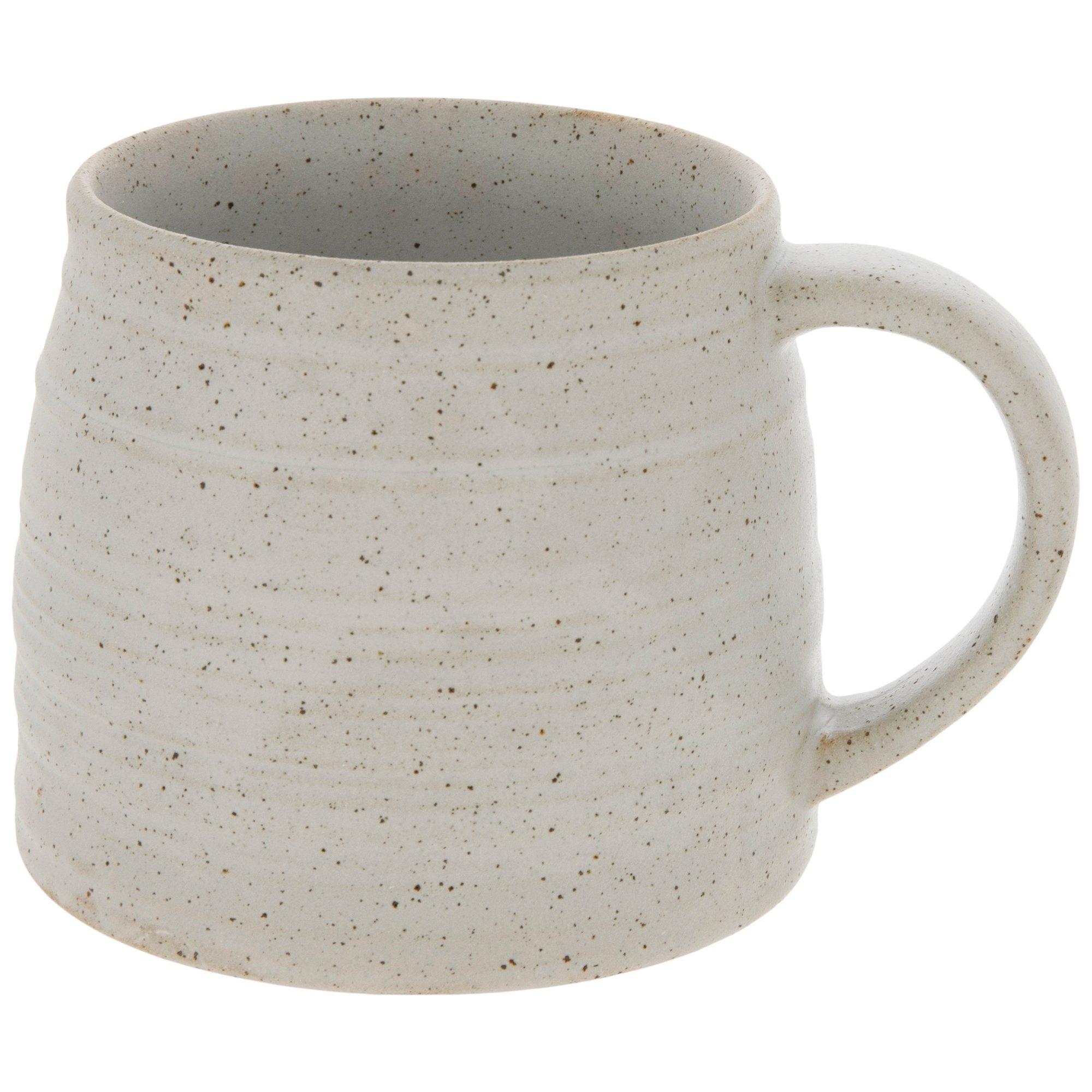 Gray & Brown Ceramic Ribbed Mug Hobby Lobby 2375814