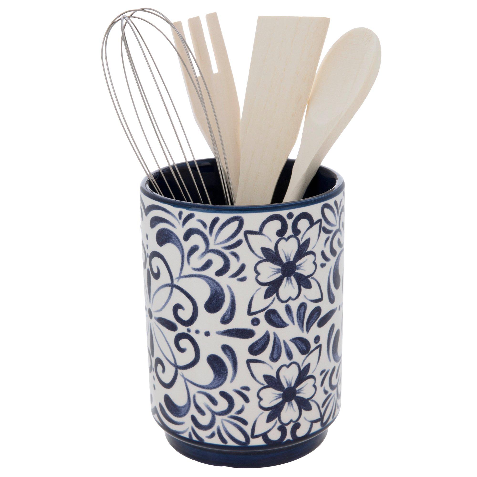 Ceramic Floral Utensil Crock With Tools Hobby Lobby 2375954