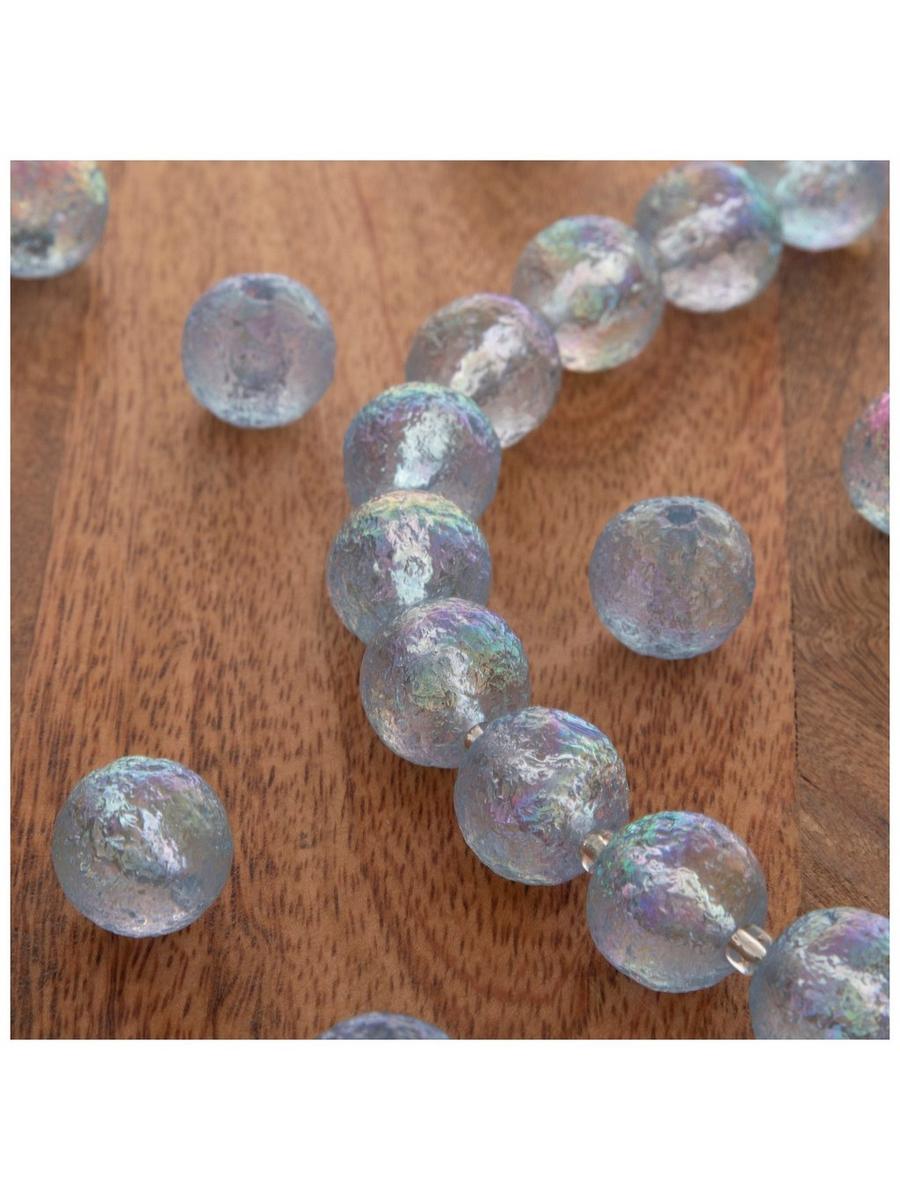 ⭐︎Bead⭐︎ Blue AB Textured Round Bead Strand | Hobby Lobby | 2377455