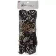 Black Lace Gloves With Gears