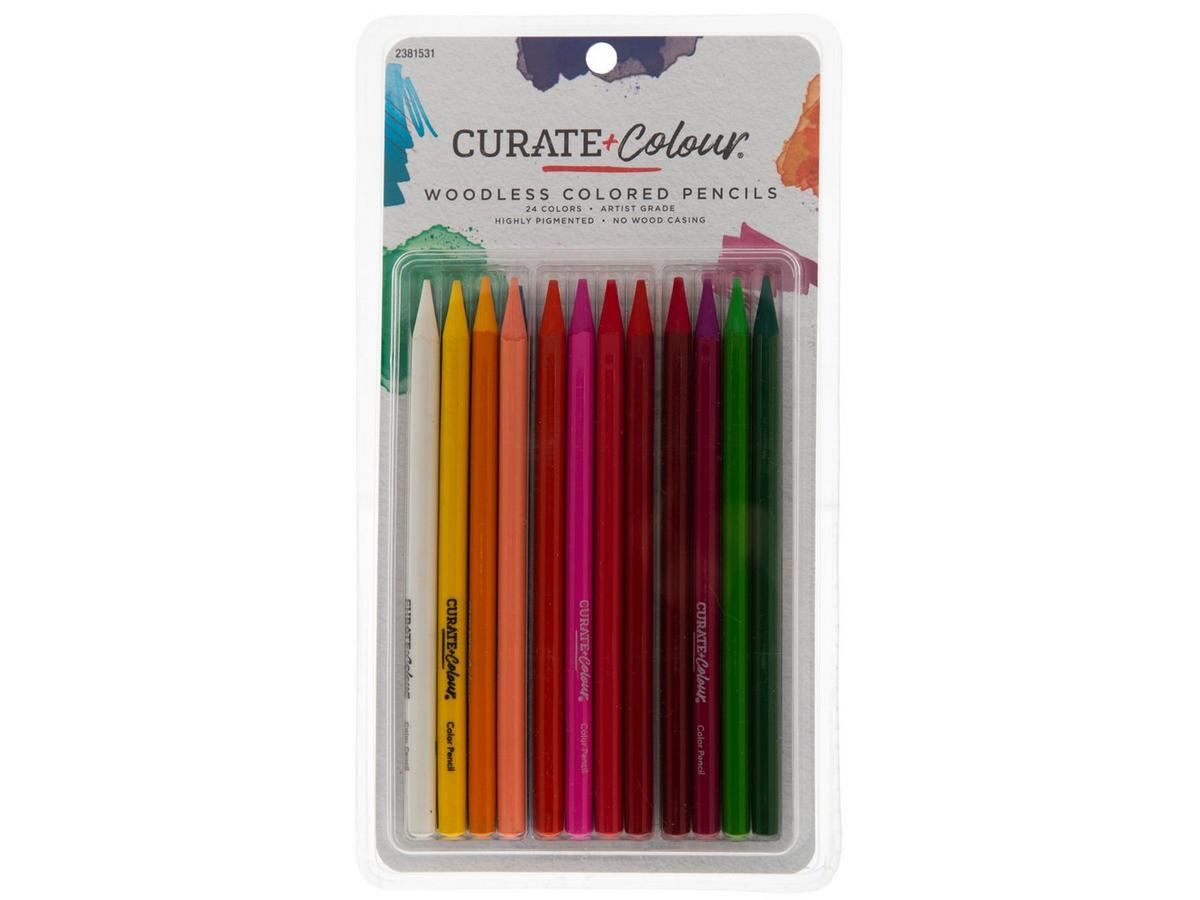 Curate + Colour Woodless Colored Pencils - 24 Piece Set | Hobby