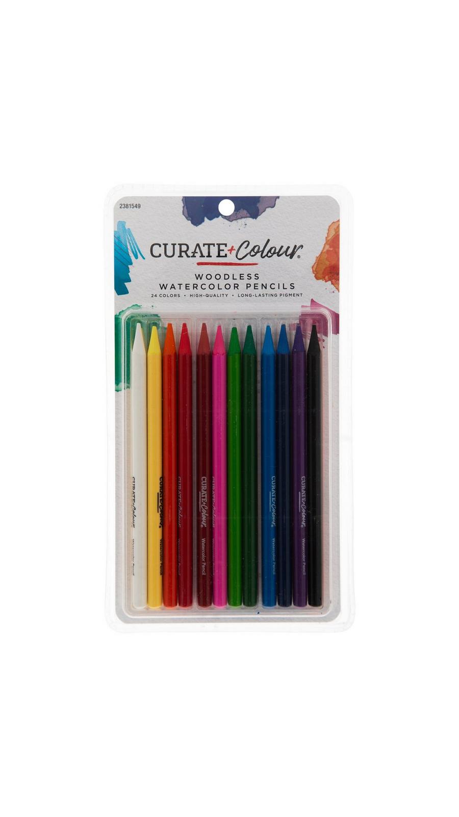 新品 Hardtmuth Woodless Colour Pencils 24色 Curate + Colour Woodless Watercolor Pencils - 24 Piece Set | Hobby