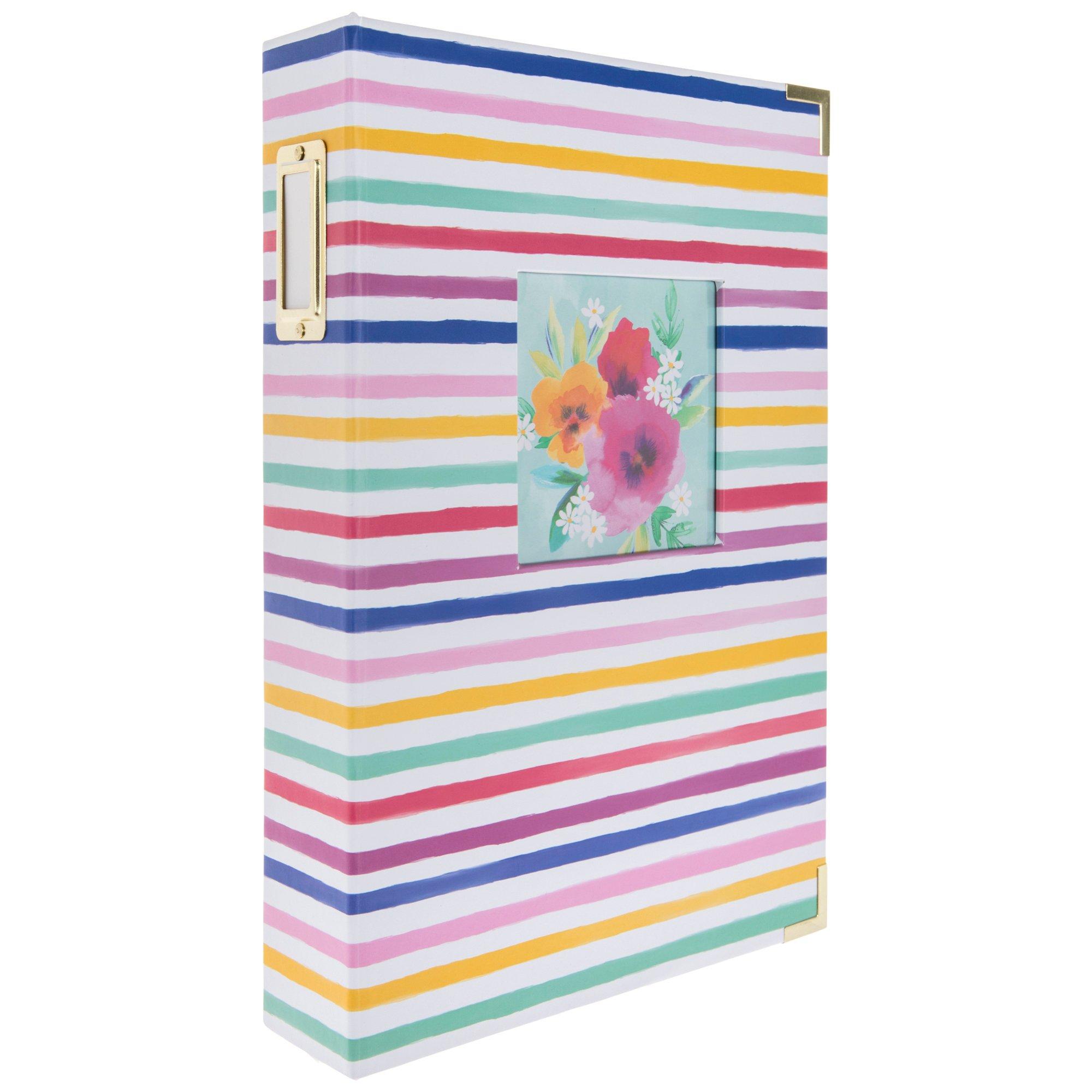 Colorful Stripes 3Ring Scrapbook Album 6" x 12" Hobby Lobby 2382059