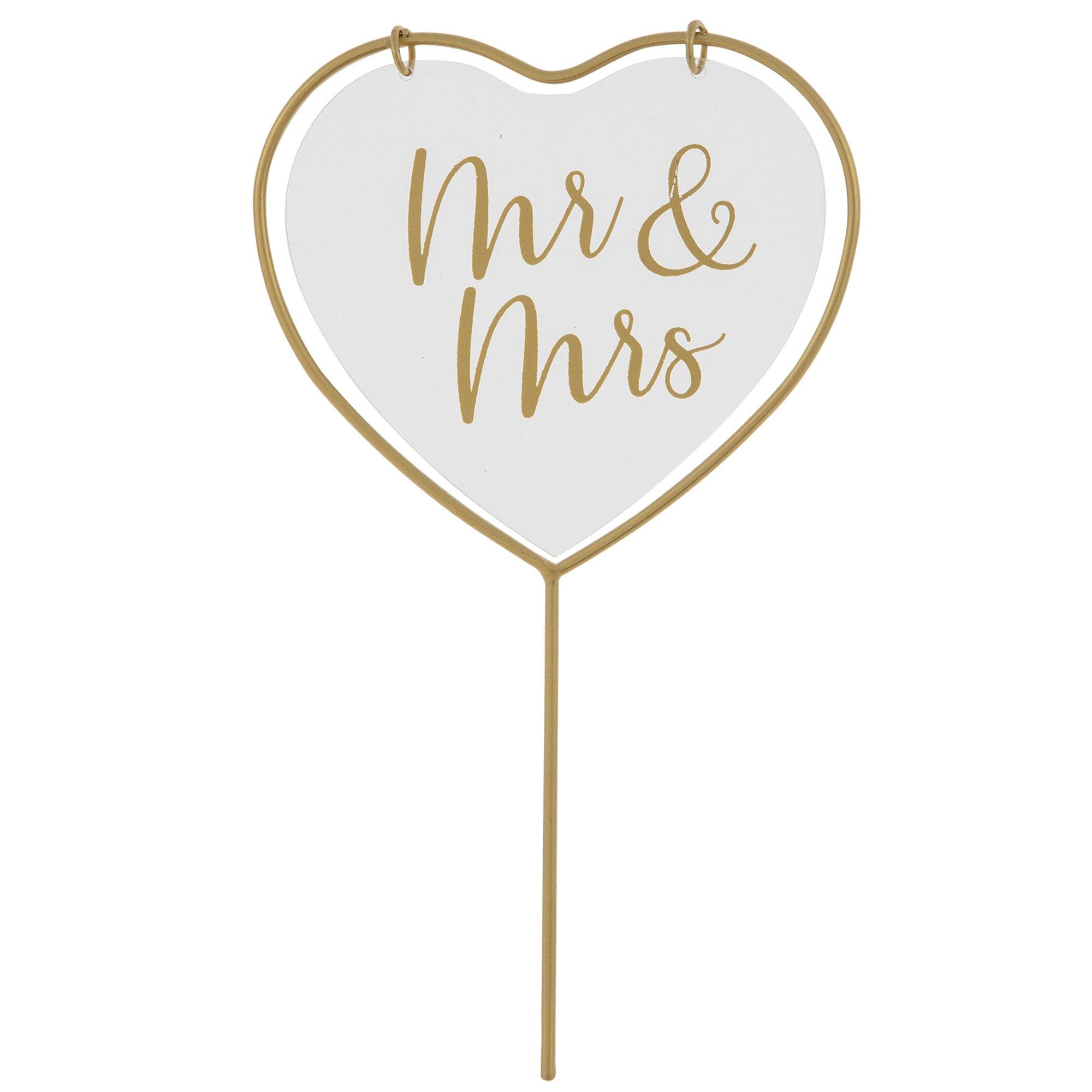 Gold Heart Mr & Mrs Cake Topper Hobby Lobby 2383008