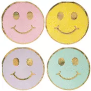 Preppy Patches Smiley Face Napkins - Large