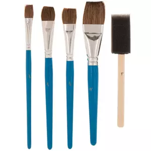 Granotone Chalk and Wax Paint Brush Set, 5Pcs Painting Brush Set with  Natural Bristles & Wooden