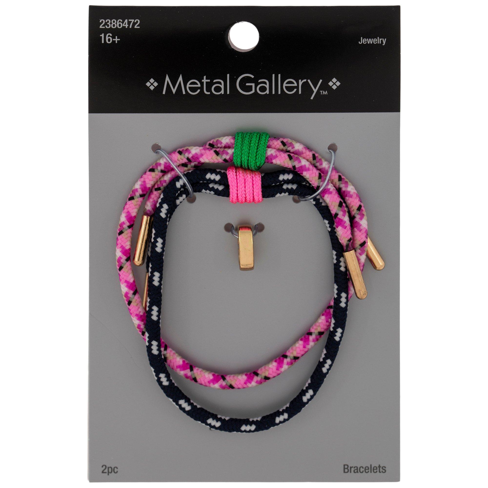 Pink & Navy Adjustable Cord Bracelets Hobby Lobby 2386472