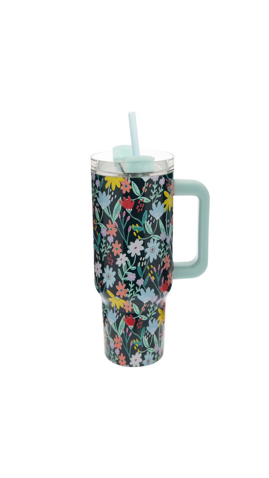 Light Blue & Floral Stainless Steel Tumbler | Hobby Lobby | 2387967