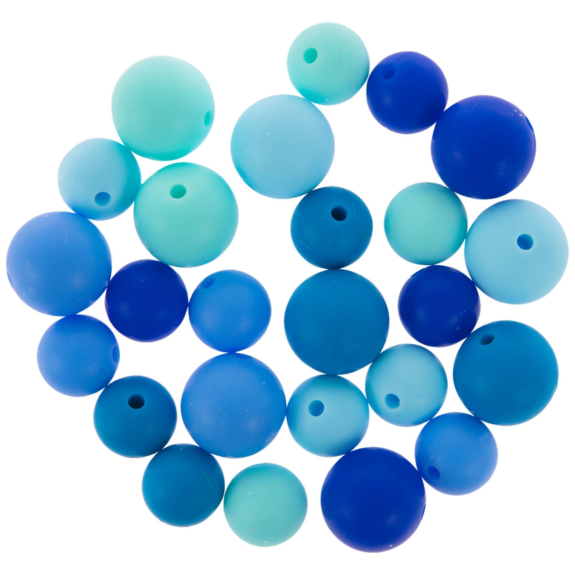 Blue Round Silicone Bead Mix Hobby Lobby 2389625