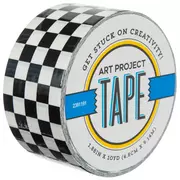 Black & White Checkered Art Project Tape