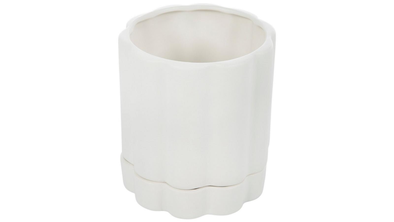 Matte White Ribbed Planter & Saucer | Hobby Lobby | 2391951
