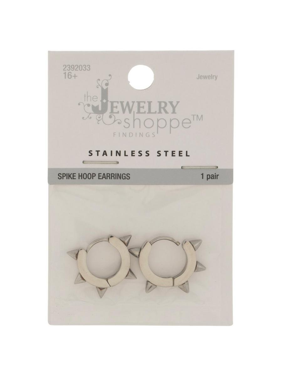 Stainless Steel Spike Hoop Earrings | Hobby Lobby | 2392033