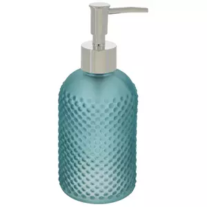 Frosted Blue Textured Soap Dispenser
