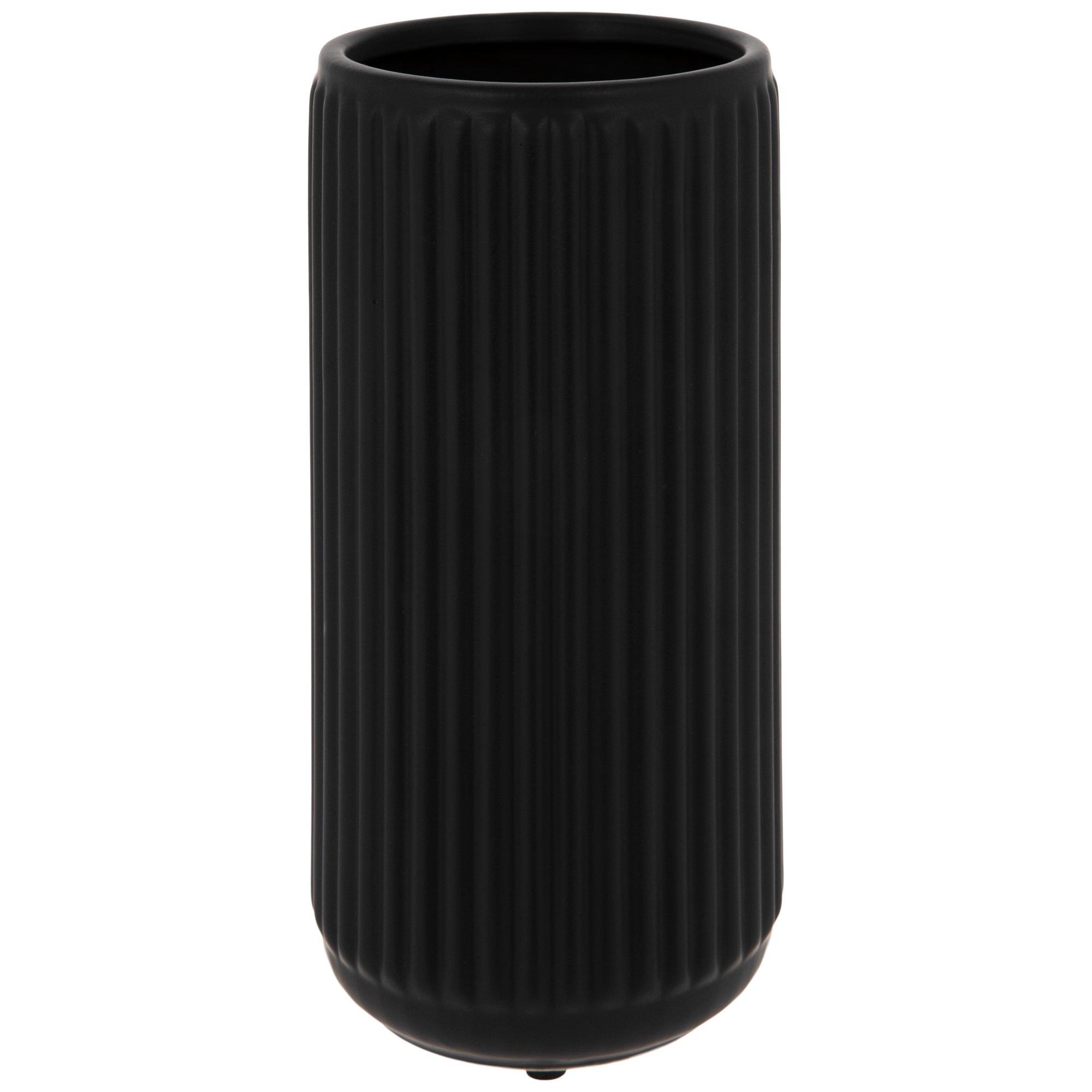 Insulator Vases for Cor Unum ブラック Signature DESIGN BY ASHLEY Meadie 10 in. H Black Terra Cotta